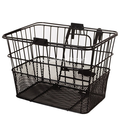 Steel Material Black Color Bicycle Basket